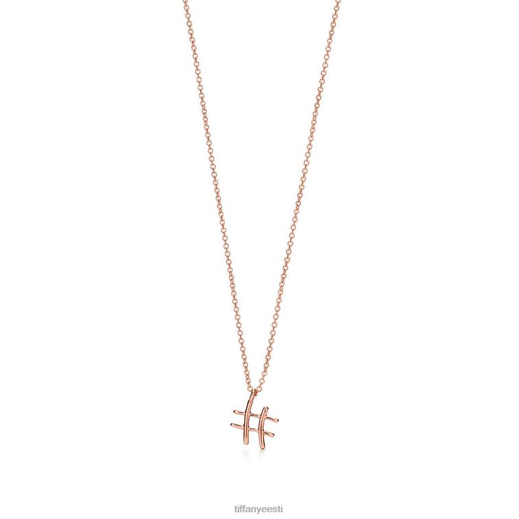 ehted unisex Tiffany FZP8X425 väike hashtag-ripats 18k roosast kullast
