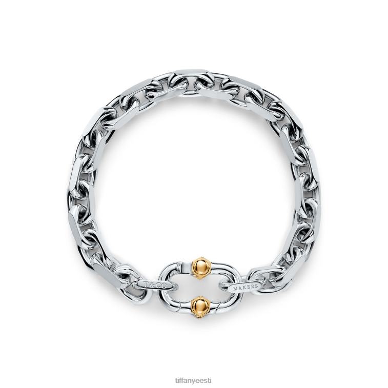 ehted unisex Tiffany FZP8X1071 tootja lai kett-käevõru hõbedast ja 18k kullast