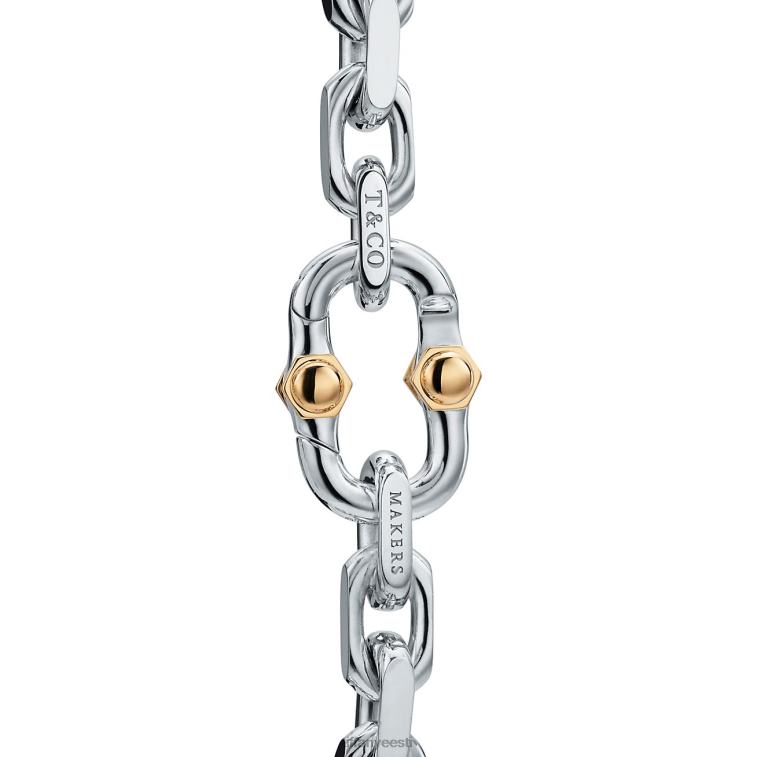ehted unisex Tiffany FZP8X1071 tootja lai kett-käevõru hõbedast ja 18k kullast
