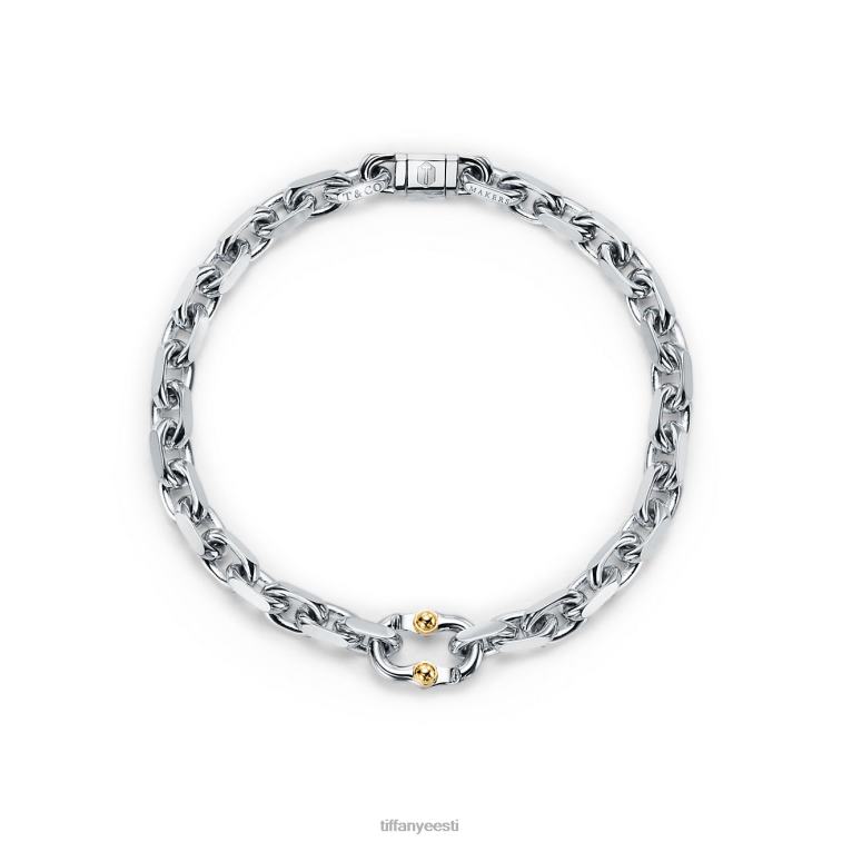 ehted unisex Tiffany FZP8X1229 tootja kitsa ketiga käevõru hõbedast ja 18k kullast