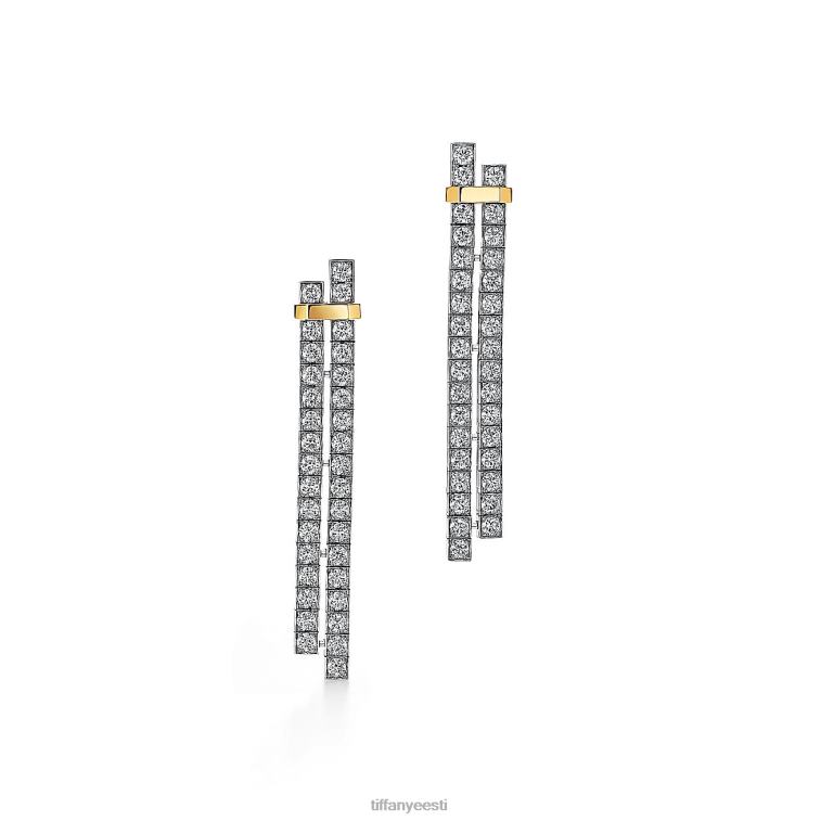 plaatina ja kollase kullaga teemantidega