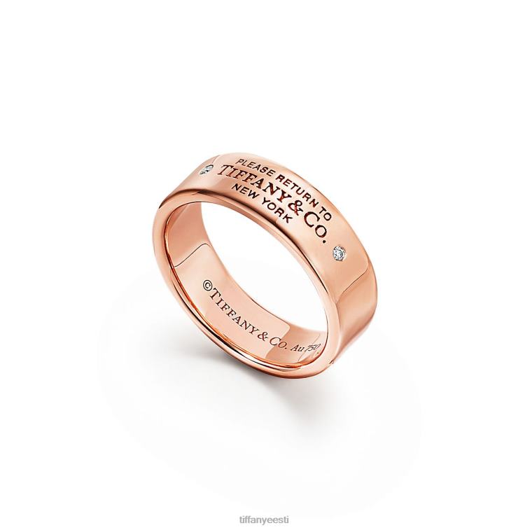 ehted unisex Tiffany FZP8X1561 kitsas sõrmus 18k roosast kullast teemantidega