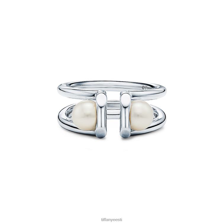 ehted unisex Tiffany FZP8X1581 hõbedast topeltpärli sõrmus