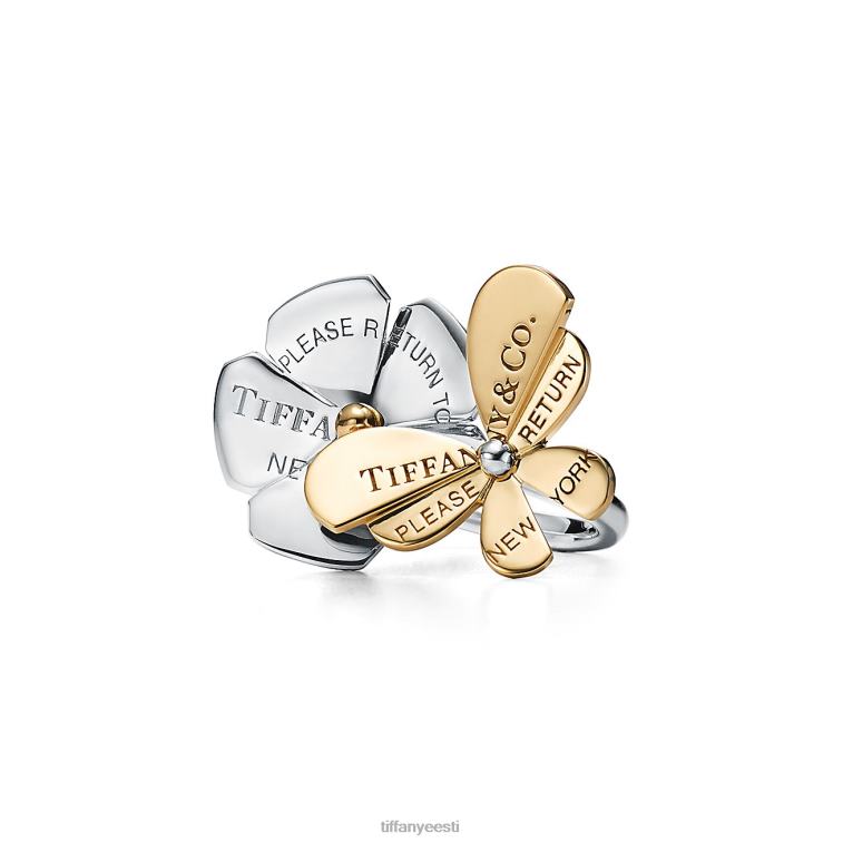 ehted unisex Tiffany FZP8X1643 Liblikasõrmus hõbedast ja 18k kullast