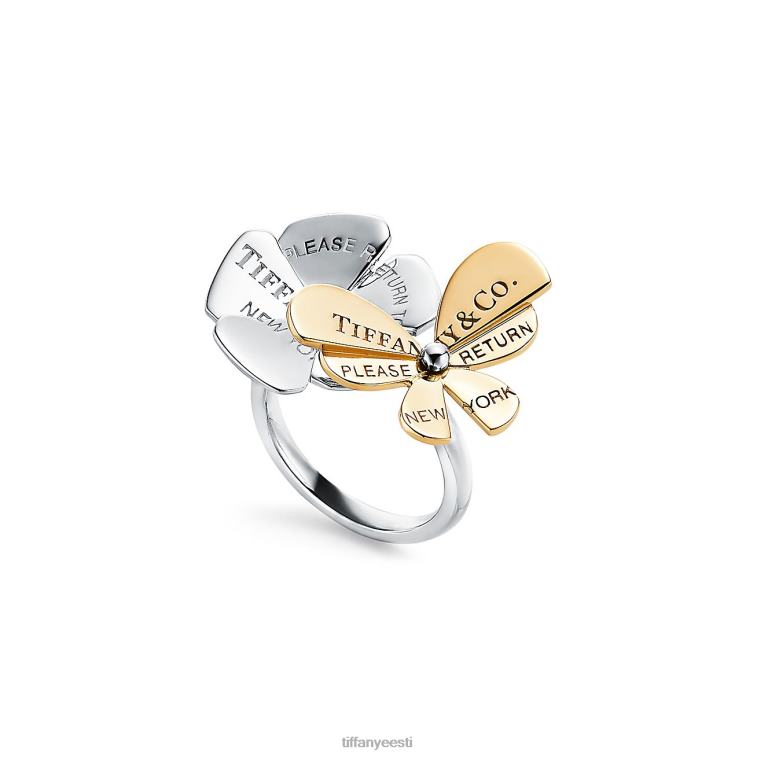 ehted unisex Tiffany FZP8X1643 Liblikasõrmus hõbedast ja 18k kullast