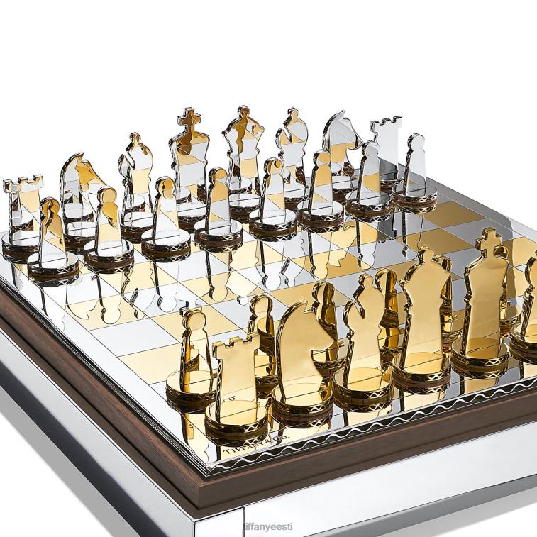 Kodu kaunistus unisex Tiffany FZP8X2348 hõbedast ja 24k kullast vermeili malekomplekt