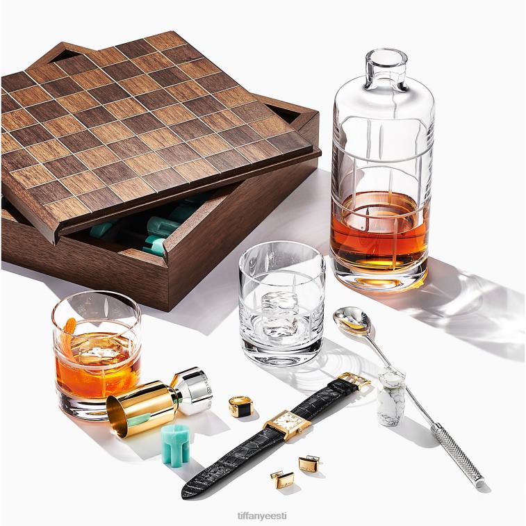 tarvikud unisex Tiffany FZP8X2751 tootjate ristkülikukujulised mansetinööbid 18k kullast ja hõbedast